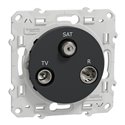 Prise TV/FM/SAT encastrée Odace S540461 Anthracite 1 entrée