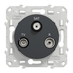 Prise TV/FM/SAT encastrée Odace S540461 Anthracite 1 entrée