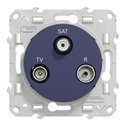 Prise TV/FM/SAT encastrée Odace S550461 Bleu cobalt 1 entrée