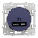 Prise USB double charge rapide Odace S550219 Bleu cobalt 
