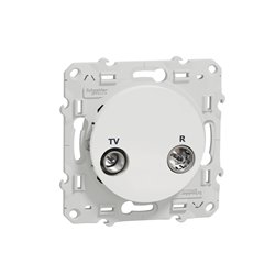 Prise TV/FM encastrée individuelle Odace S520451 Blanc 