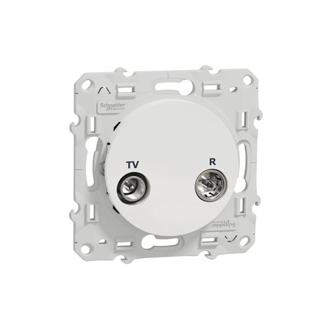 Prise TV/FM encastrée individuelle Odace S520451 Blanc 