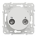 Prise TV/FM encastrée individuelle Odace S520451 Blanc 