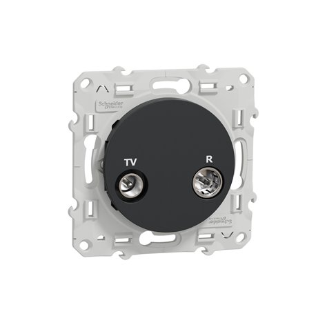 Prise TV/FM encastrée Odace S540451 Anthracite Prise TV/FM encastrée Odace S540451 Anthracite