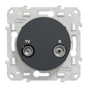 Prise TV/FM encastrée Odace S540451 Anthracite 
