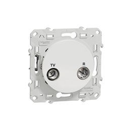 Prise TV/FM encastrée Odace S525451 Blanc brillant 