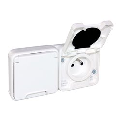 Prise Double prise horizontale Blanc