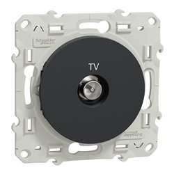 Prise TV simple encastrée Odace S540445 Anthracite 