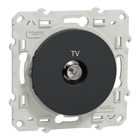 Prise TV simple encastrée Odace S540445 Anthracite Prise TV simple encastrée Odace S540445 Anthracite