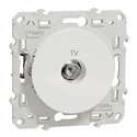 Prise TV simple encastrée Odace S525445 Blanc brillant 