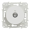 Prise TV simple encastrée Odace S525445 Blanc brillant 