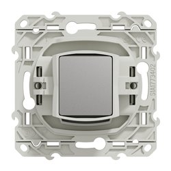 Prise TV simple encastré Odace S500445 Blanc antibactérien 