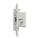 Prise TV simple encastré Odace S500445 Blanc antibactérien 