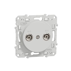 Prise TV multiservices encastrée Odace S520457 Blanc brillant 