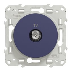 Prise TV encastrée Odace S550445 Bleu cobalt 