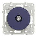 Prise TV encastrée Odace S550445 Bleu cobalt 