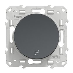 Bouton-poussoir symbole de cloche Odace S540246 Anthracite 