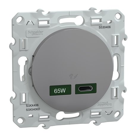 Chargeur USB C 65W Odace S530406 Aluminium Chargeur USB C 65W Odace S530406 Aluminium