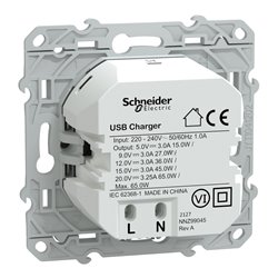Chargeur USB C 65W Odace S530406 Aluminium 