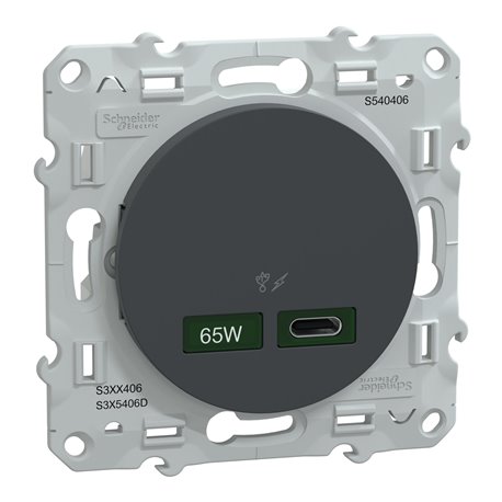 Chargeur USB C 65W Odace S540406 Anthracite 
