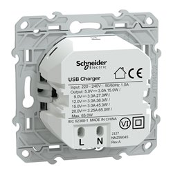 Chargeur USB C 65W Odace S540406 Anthracite 