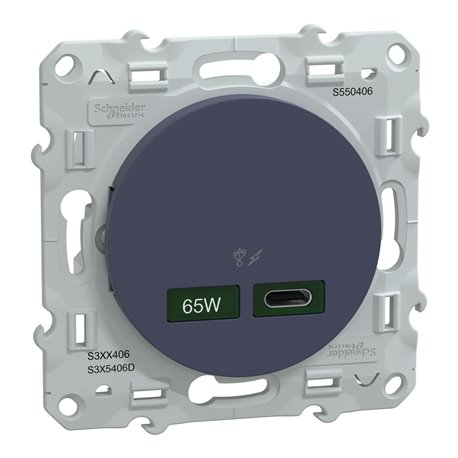 Chargeur USB C 65W Odace S550406 Bleu cobalt 