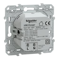Chargeur USB type A 7,5W + type C Odace S520403 Blanc 