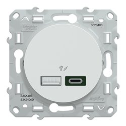 Chargeur USB type A 7,5W + type C Odace S520403 Blanc 