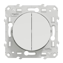Double poussoir avec fonction STOP pour volets-roulants Odace S520227 Blanc brillant 