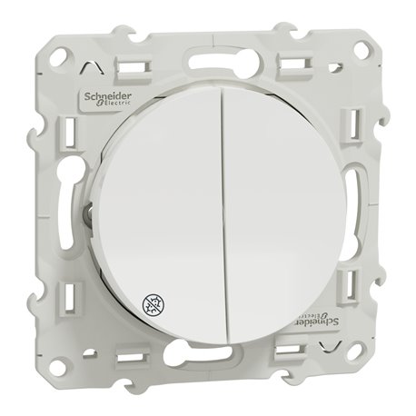Double va-et-vient Odace S500214 Blanc antibactérien 