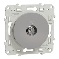 Prise TV encastrée Odace S530445 Aluminium 