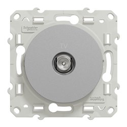 Prise TV encastrée Odace S530445 Aluminium 