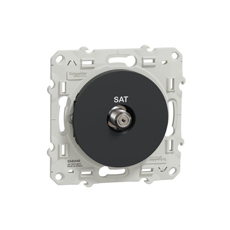 Prise SAT encastrée Odace S540446 Anthracite 