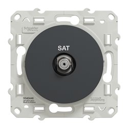 Prise SAT encastrée Odace S540446 Anthracite 