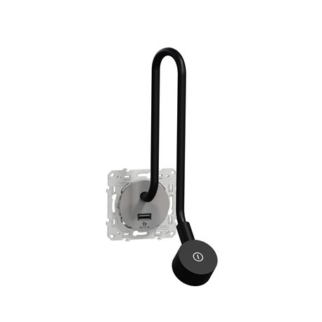 Liseuse avec prise USB type A Odace S530002 Aluminium 