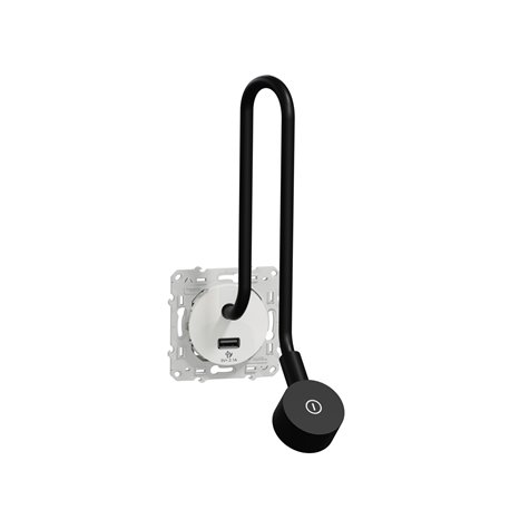 Liseuse 3 en 1 avec luminosité variable  + une prise USB-A Odace S520002 Blanc 