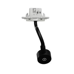 Liseuse 3 en 1 avec luminosité variable  + une prise USB-A Odace S520002 Blanc 