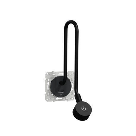 Liseuse 3 en 1 avec luminosité variable + une prise USB-A 2,1A Odace S540002 Anthracite 