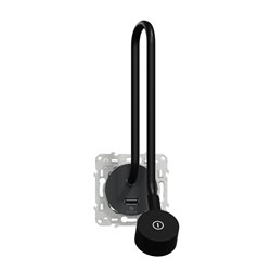 Liseuse 3 en 1 avec luminosité variable + une prise USB-A 2,1A Odace S540002 Anthracite 