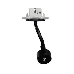 Liseuse 3 en 1 avec luminosité variable + une prise USB-A 2,1A Odace S540002 Anthracite 