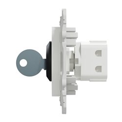 Interrupteur à clé 3 positions Odace S520286 Blanc 