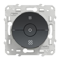 Interrupteur 3 positions VMC avec arrêt Odace S540243 Anthracite 