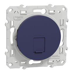 Prise RJ45 (8 contacts) Cat.6 Odace S550476 Bleu cobalt grade 3 multimédia