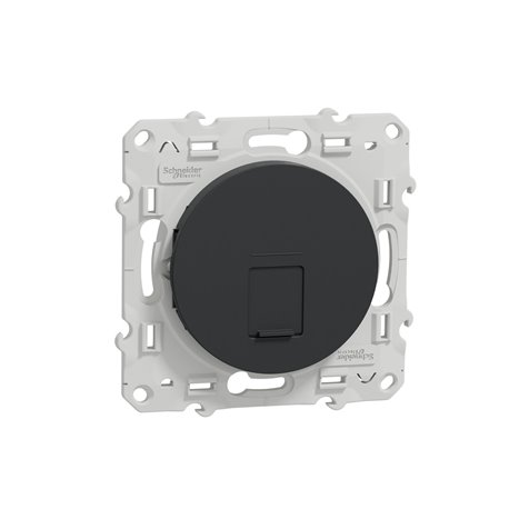Prise RJ45 (8 contacts) Cat.6 Odace S540477 Anthracite grade 3 multimédia +
