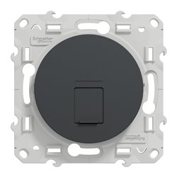 Prise RJ45 (8 contacts) Cat.6 Odace S540477 Anthracite grade 3 multimédia +