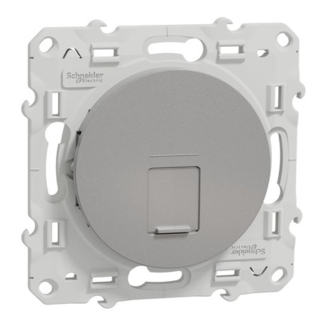 Prise RJ45 (8 contacts) Cat.6 Odace S530476 Aluminium grade 3 multimédia Prise RJ45 (8 contacts) Cat.6 Odace S530476 Aluminium grade 3 multimédia