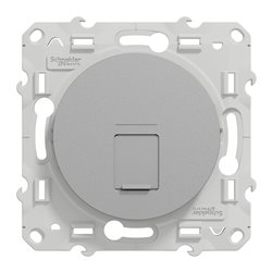 Prise RJ45 (8 contacts) Cat.6 Odace S530475 Aluminium grade 1 (informatique + tél)