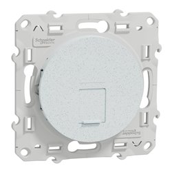 Prise RJ45 (8 contacts) Cat.6 Odace S510476 Blanc recyclé brillant grade 3 multimédia