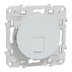 Prise RJ45 (8 contacts) Cat.6 Odace S510475 Blanc recyclé brillant grade 1 (informatique + tél)