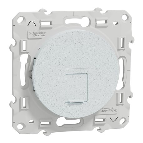 Prise RJ45 (8 contacts) Cat.6 Odace S510475 Blanc recyclé brillant grade 1 (informatique + tél)